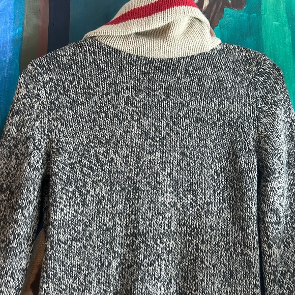 Bluenotes Cabin Black & Cream Shawl Collar Cardigan Women Medium Cowichan - Picture 14 of 16